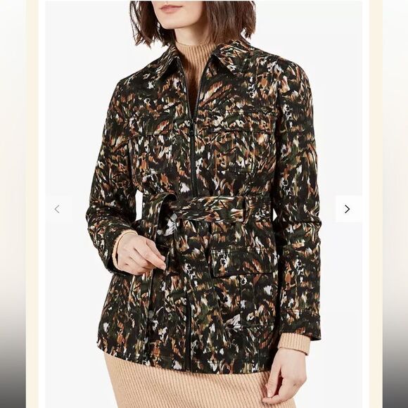 NWT Ted Baker Inniza Urban Camo Print Utility Jacket Khaki Ted Size 1/ Small - Picture 12 of 15